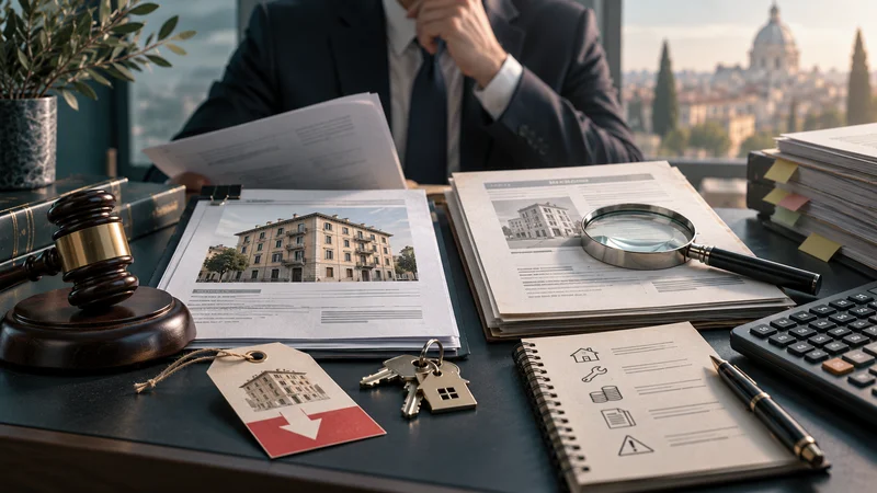 Martelletto, perizia e documenti per valutare costi e rischi di un immobile all’asta.